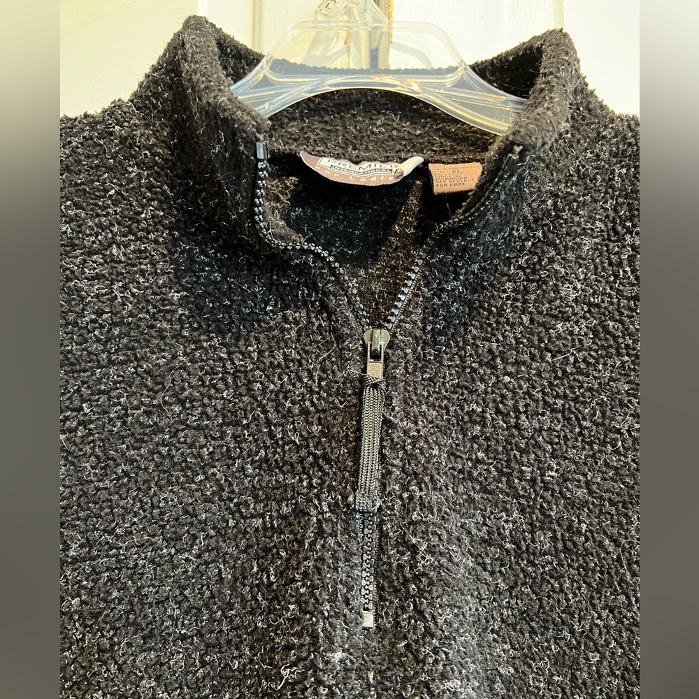 Black Heathered 1/4 Zip , Long Sleeve Sweatshirt / Sweater-Type Shirt / Top